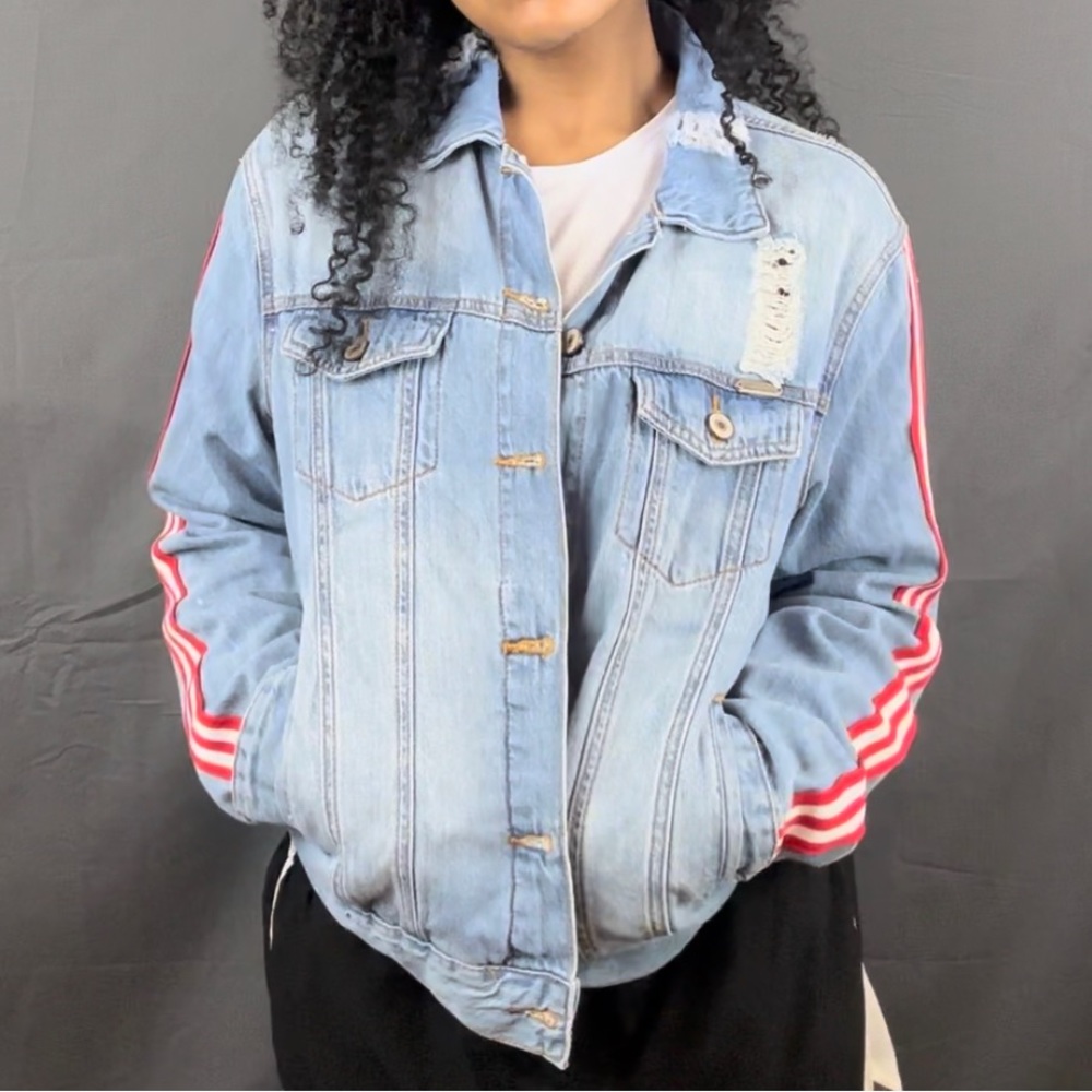 KanCan Los Angeles Torn Jean Jacket